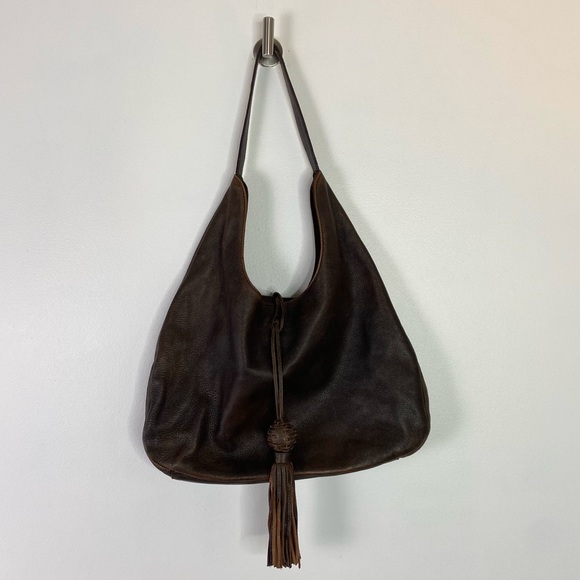 Banana Republic Factory Handbags - Banana Republic Factory Brown Leather Hobo Bag with Tassel